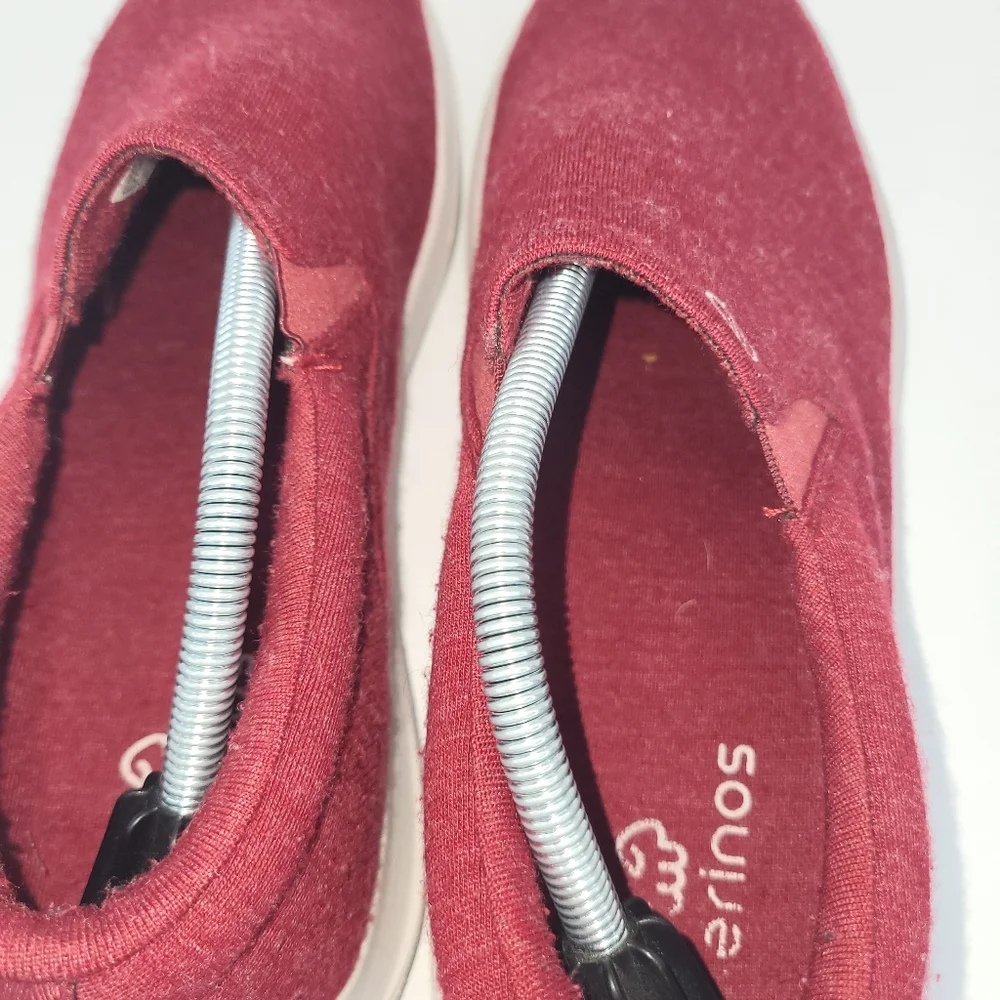 Merinos Men's Shoes Sz 12 US Red Casual Wool Knit Slip On Dust Bag